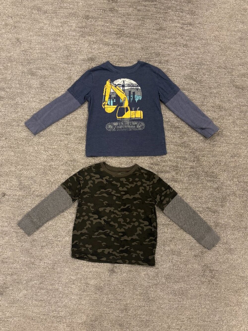 Long Sleeve Shirts - Set of 2 - Size 6 - Excavator - Truck Shirt - Jumping Beans